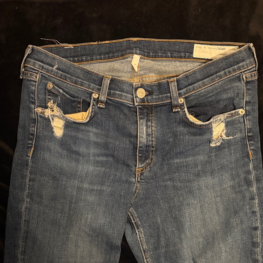 rag & bone Distressed Blue Skinny Jeans size 31